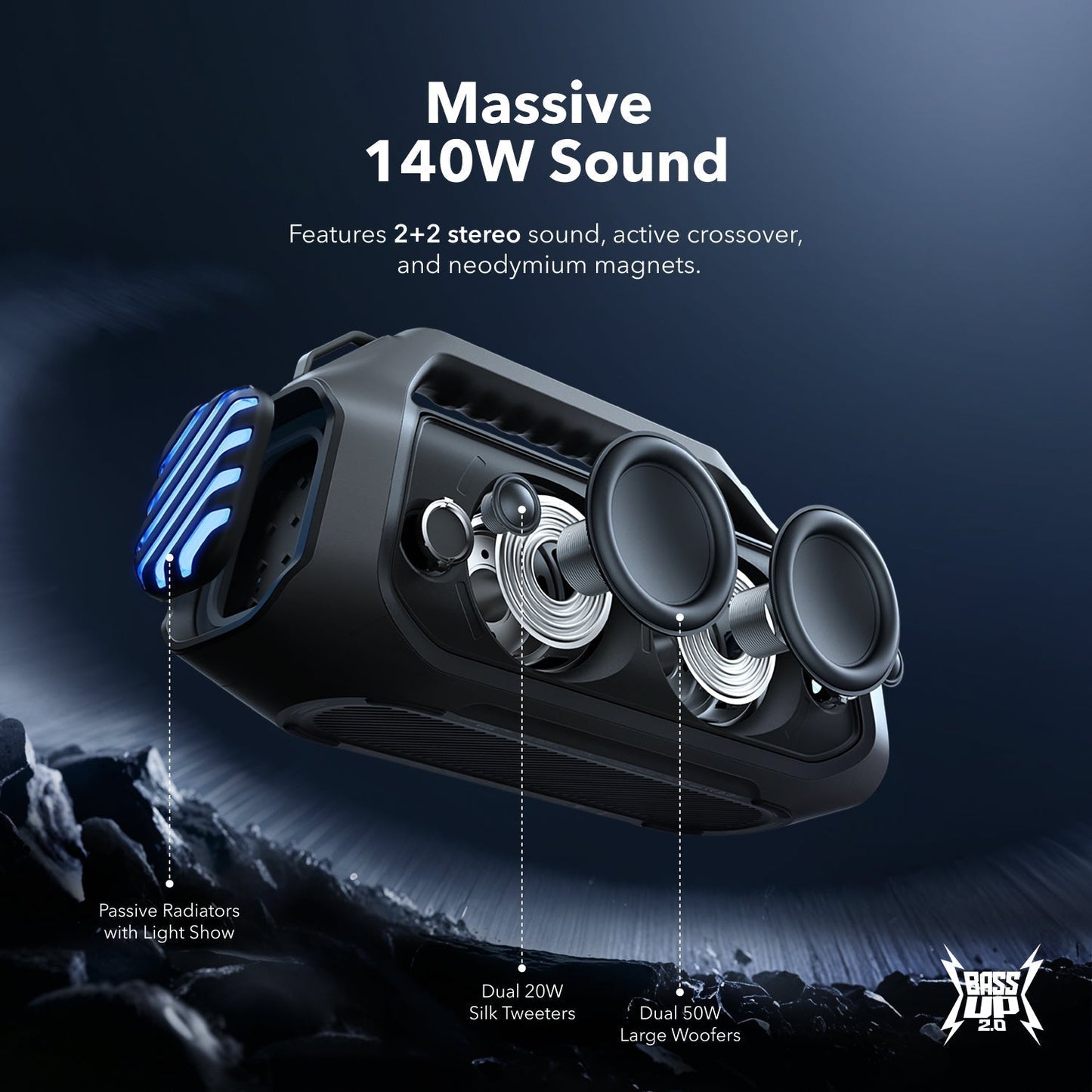 Boom 2 Plus | Powerful Outdoor Bass Bluetooth Speaker